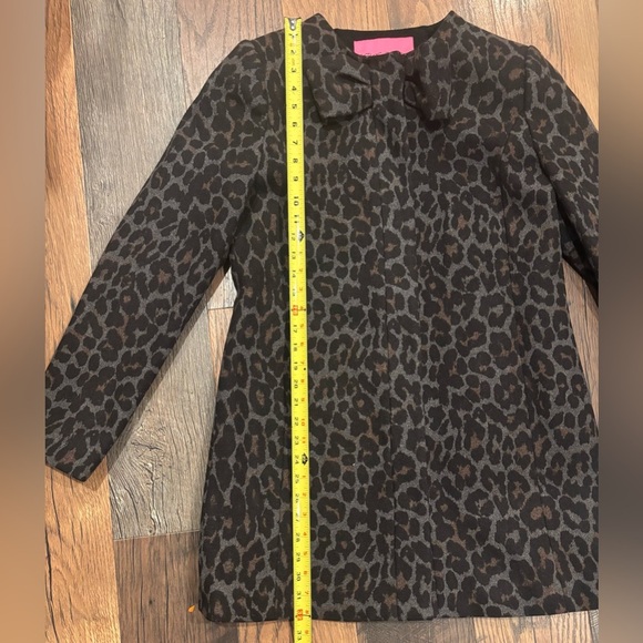 Betsey Johnson Women Collarless Leopard Print Wool Blend Coat -Size Medium - Picture 8 of 14